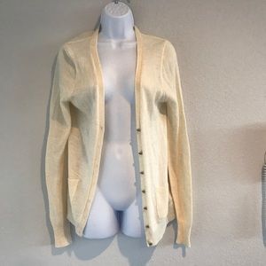J Crew Creme Crystal Button Cardigan - Size Medium